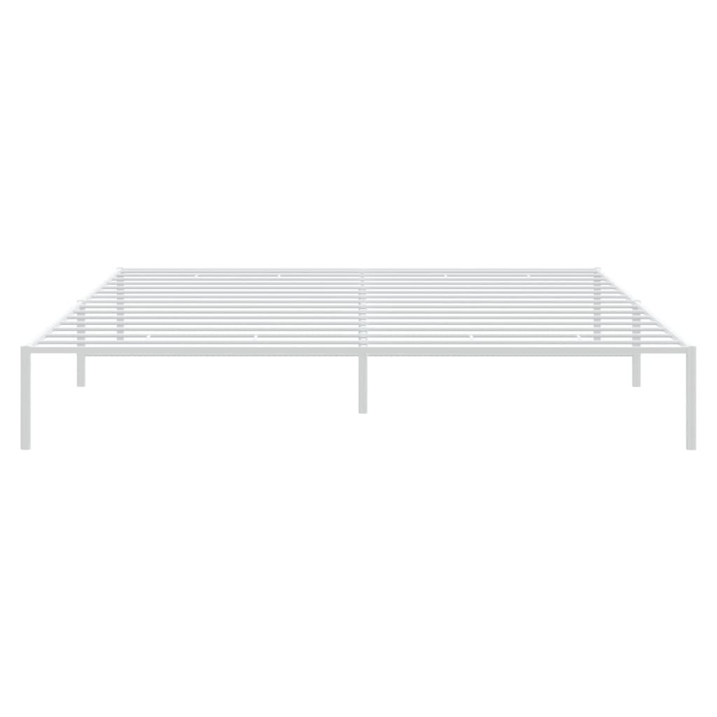 Metal Bed Frame without Mattress White 183x203 cm King