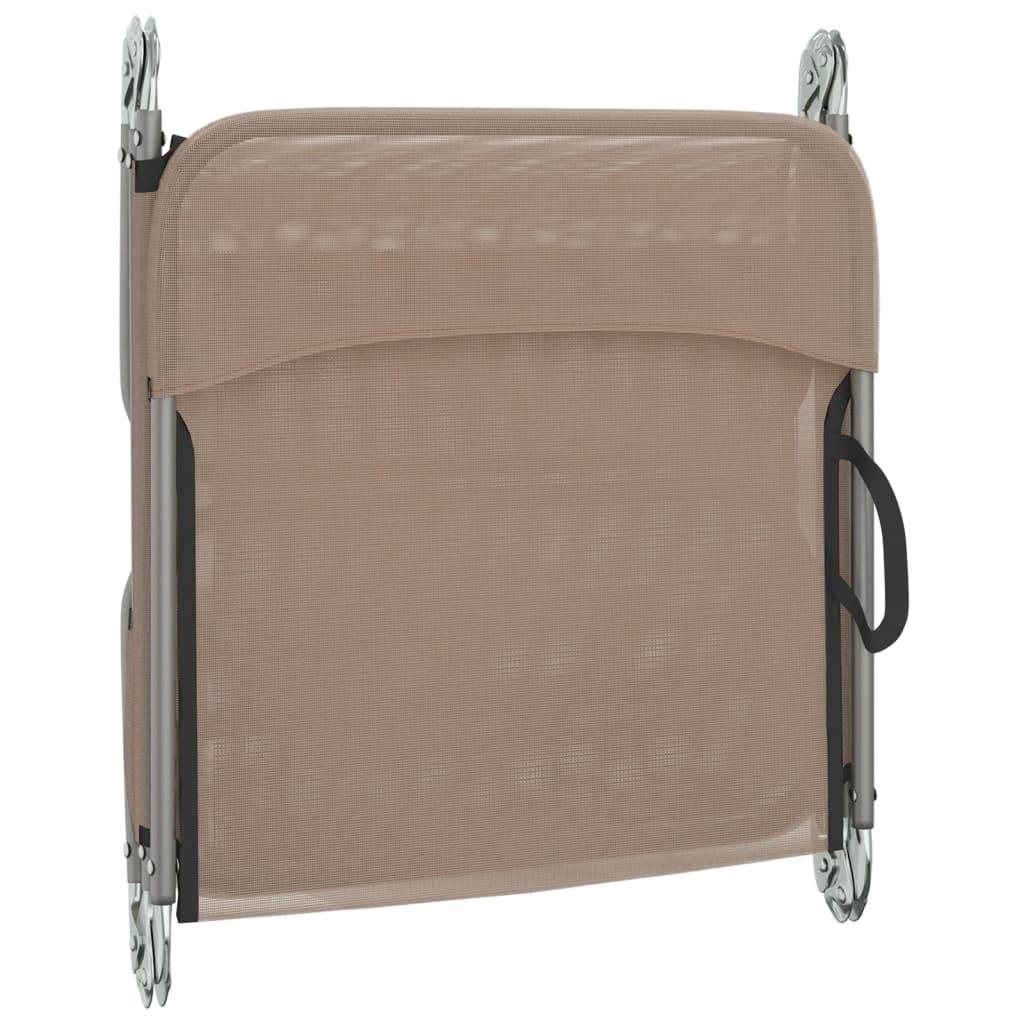 Folding Sun Loungers 2 pcs Taupe Textilene and Steel