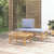 3 Piece Garden Lounge Set with Light Grey Cushions Bamboo