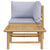 2 Piece Garden Lounge Set with Light Grey Cushions Bamboo
