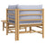 2 Piece Garden Lounge Set with Light Grey Cushions Bamboo