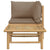 2 Piece Garden Lounge Set with Taupe Cushions Bamboo