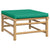 3 Piece Garden Lounge Set with Green Cushions Bamboo