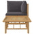 2 Piece Garden Lounge Set with Dark Grey Cushions Bamboo