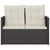 Garden Bench with Cushions Black 105 cm Poly Rattan