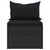 Garden Middle Sofas with Cushions 2 pcs Black Poly Rattan