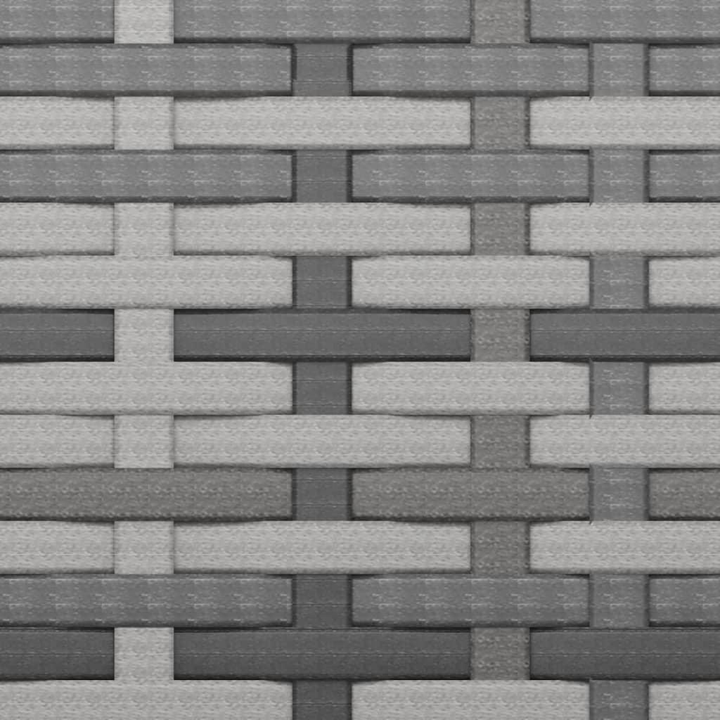 Garden Middle Sofas with Cushions 2 pcs Grey Poly Rattan