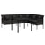 2 Piece Garden Dining Set with Cushions Black Poly Rattan