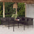 2 Piece Garden Dining Set with Cushions Black Poly Rattan