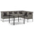 2 Piece Garden Dining Set with Cushions Grey Poly Rattan