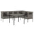 2 Piece Garden Dining Set with Cushions Grey Poly Rattan