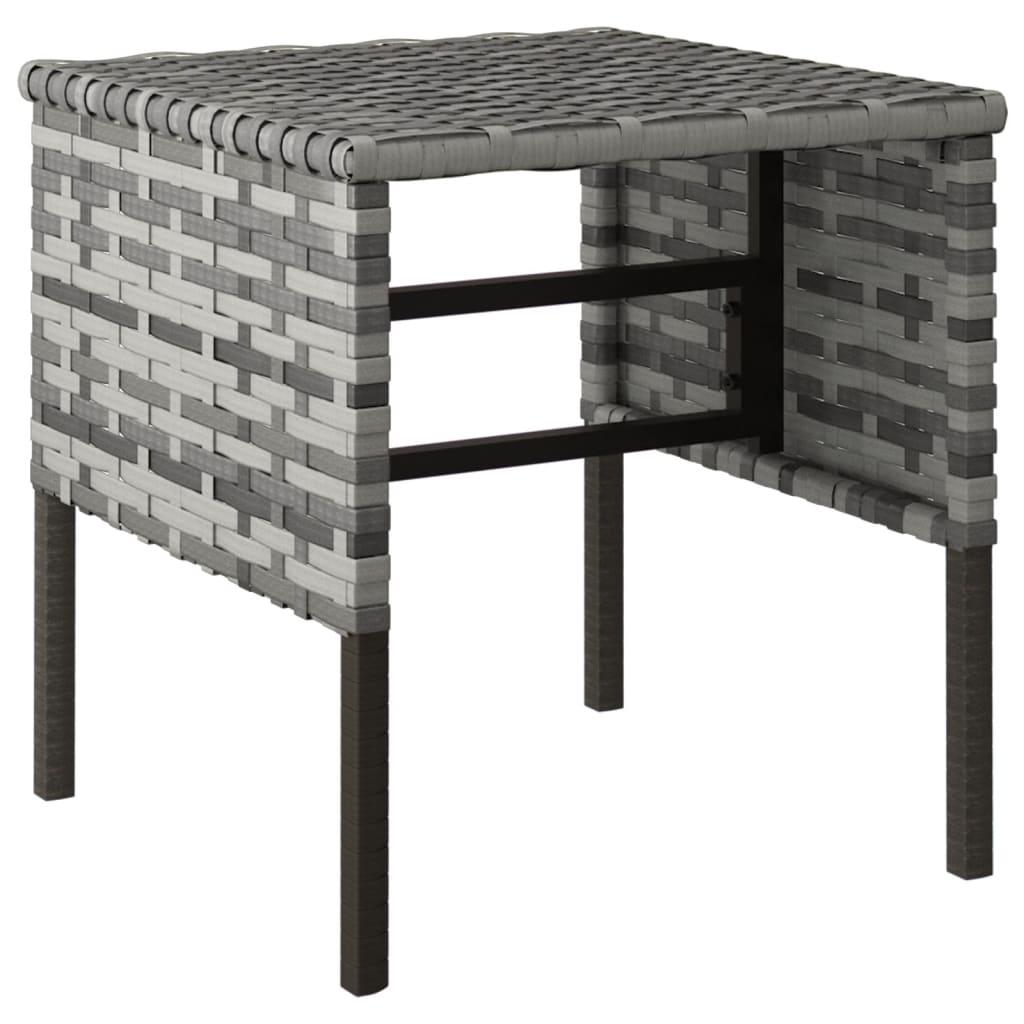 Garden Footstools with Cushions 4 pcs Grey Poly Rattan