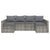2 Piece Garden Lounge Set with Cushions Grey Poly Rattan