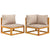 2 Piece Garden Sofa Set with Cushions Solid Wood Acacia