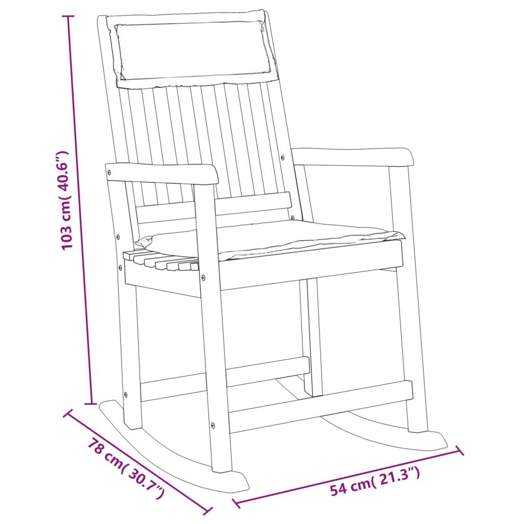 Rocking Chair with Cushions Solid Wood Acacia