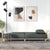 Sofa Bed with Armrests Dark Grey Fabric