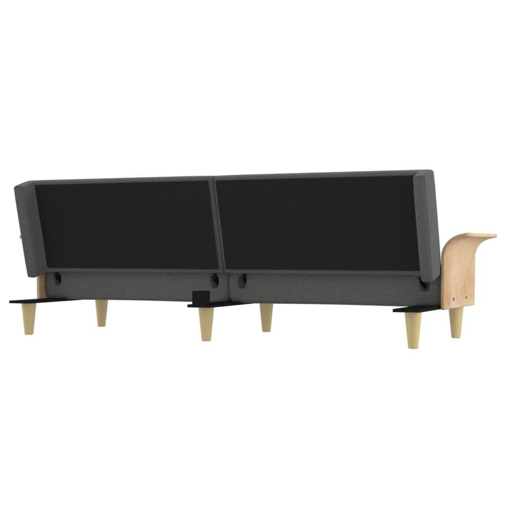 Sofa Bed with Armrests Dark Grey Fabric