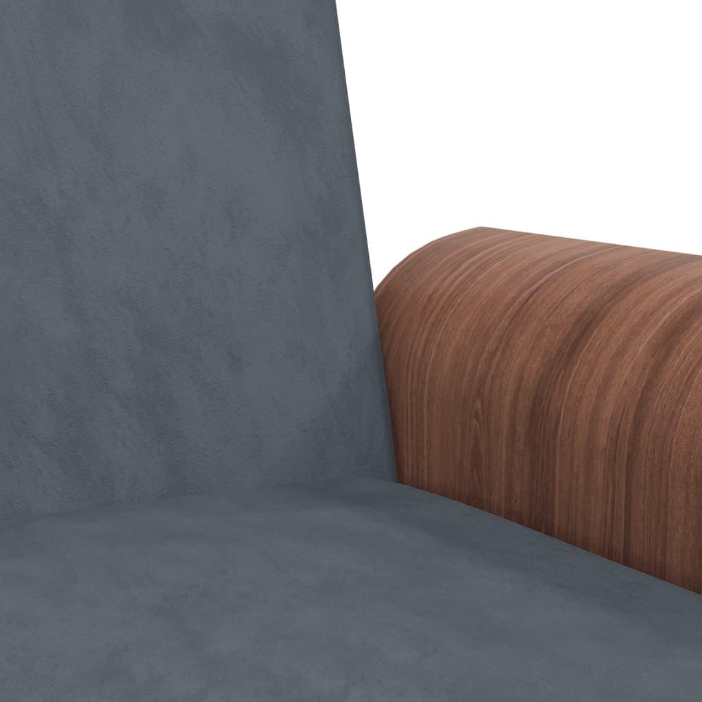Sofa Bed with Cup Holders Dark Grey Velvet