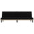 Sofa Bed with Cup Holders Black Fabric
