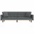 Sofa Bed with Cushions Dark Grey Fabric