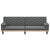 Sofa Bed with Armrests Dark Grey Fabric
