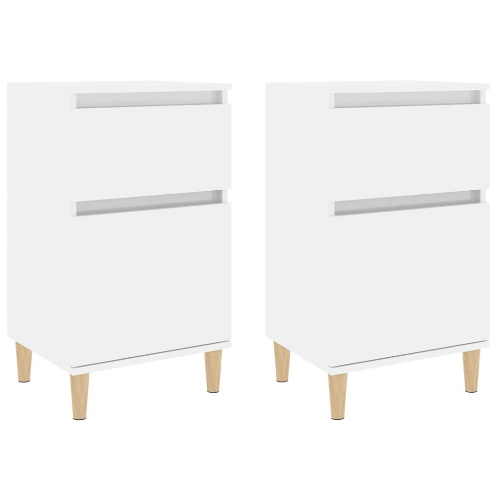 Bedside Cabinets 2 pcs High Gloss White 40x35x70 cm