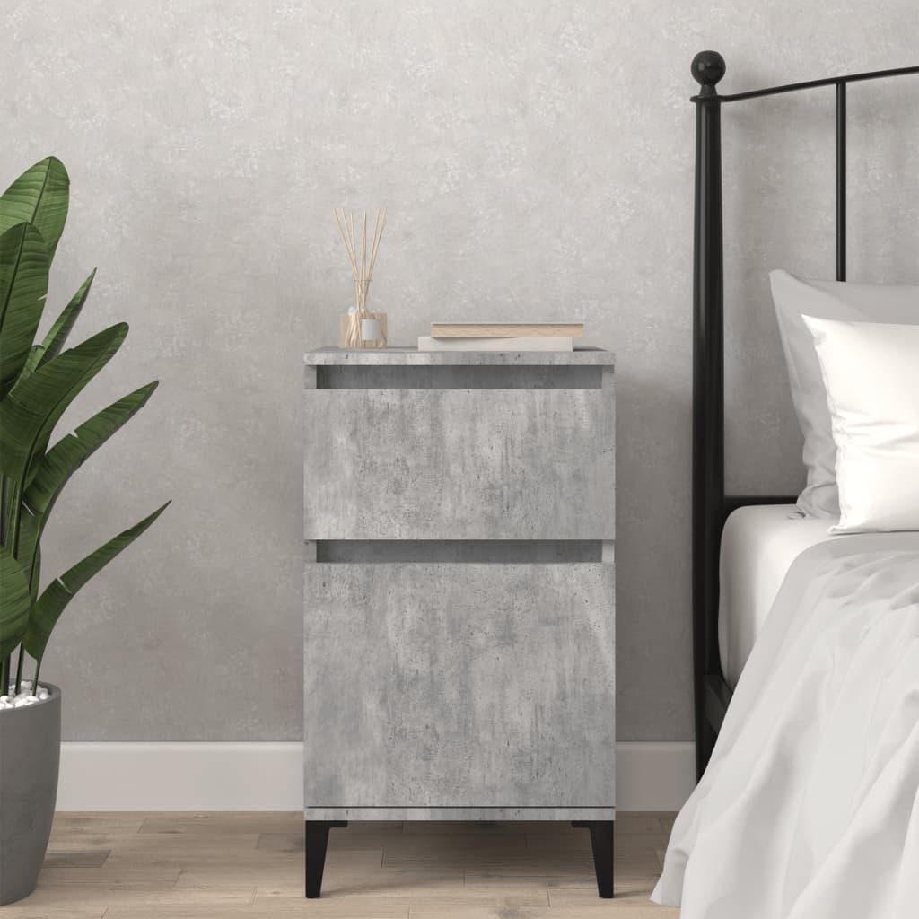 Bedside Cabinet Concrete Grey 40x35x70 cm