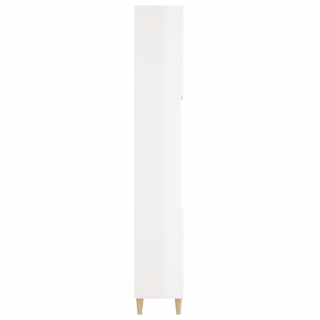 Bathroom Cabinet High Gloss White 30x30x190 cm Engineered Wood