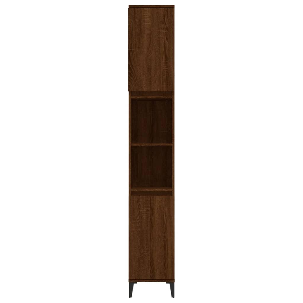 Bathroom Cabinet Brown Oak 30x30x190 cm Engineered Wood