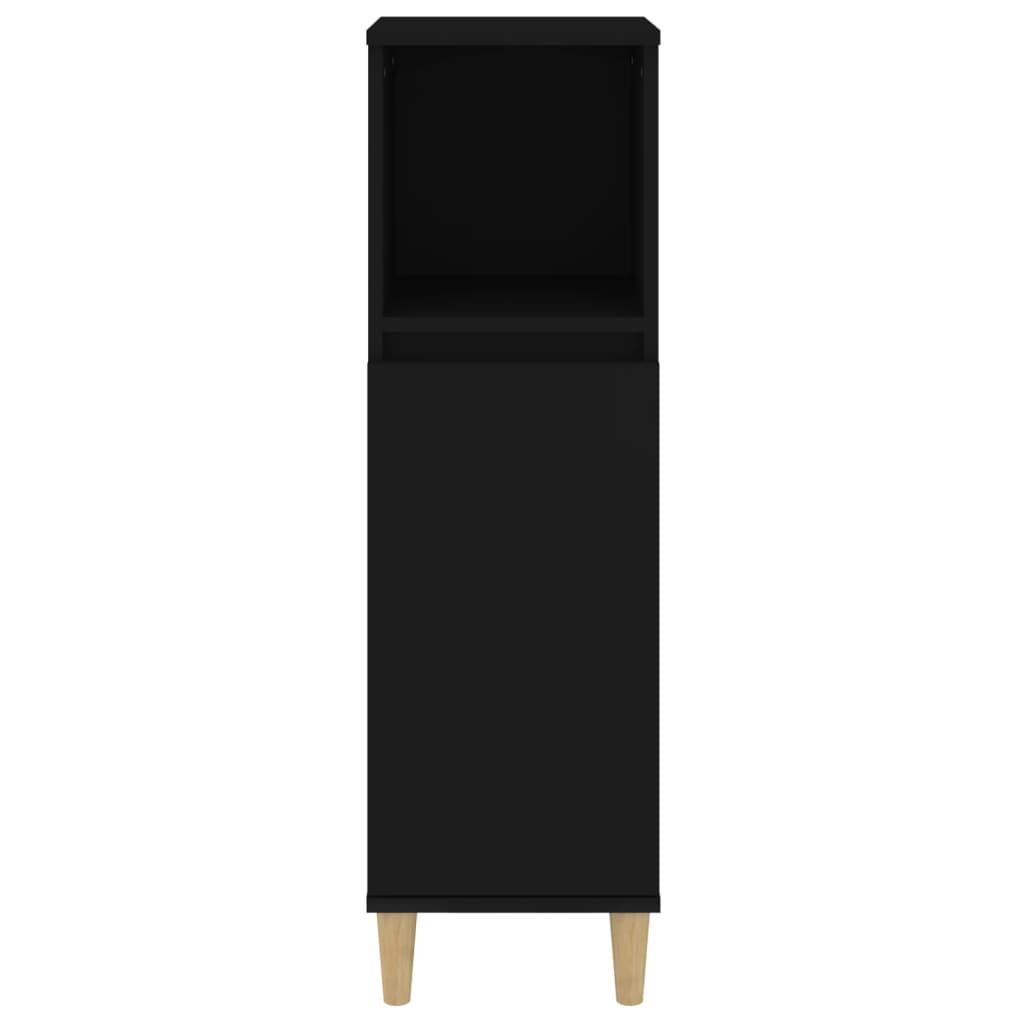 Bathroom Cabinet Black 30x30x100 cm Engineered Wood