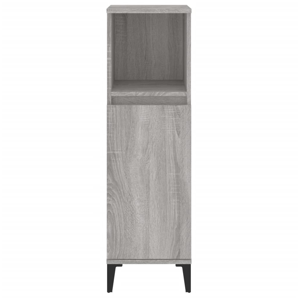 Bathroom Cabinet Grey Sonoma 30x30x100 cm Engineered Wood