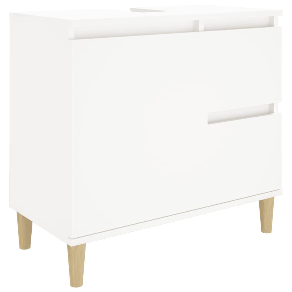 Bathroom Cabinet White 65x33x60 cm Engineered Wood
