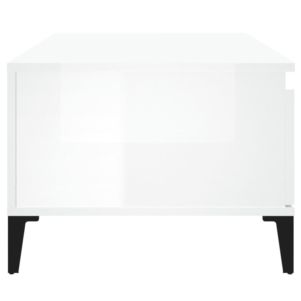 Coffee Table High Gloss White 90x50x36.5 cm Engineered Wood