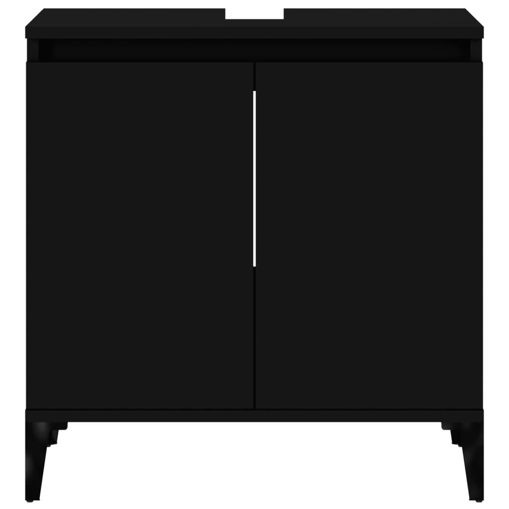 Sink Cabinet Black 58x33x60 cm Engineered Wood