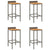 Bar Stools 4 pcs Grey Poly Rattan and Solid Wood Acacia