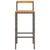 Bar Stools 2 pcs Grey Poly Rattan and Solid Wood Acacia