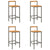 Bar Stools 4 pcs Grey Poly Rattan and Solid Wood Acacia