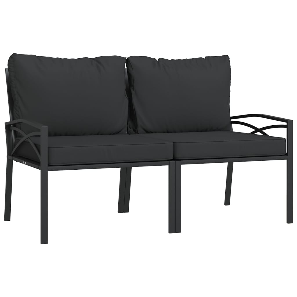 Garden Chairs with Grey Cushions 2 pcs 62x75x79 cm Steel