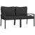 Garden Chairs with Grey Cushions 2 pcs 62x75x79 cm Steel