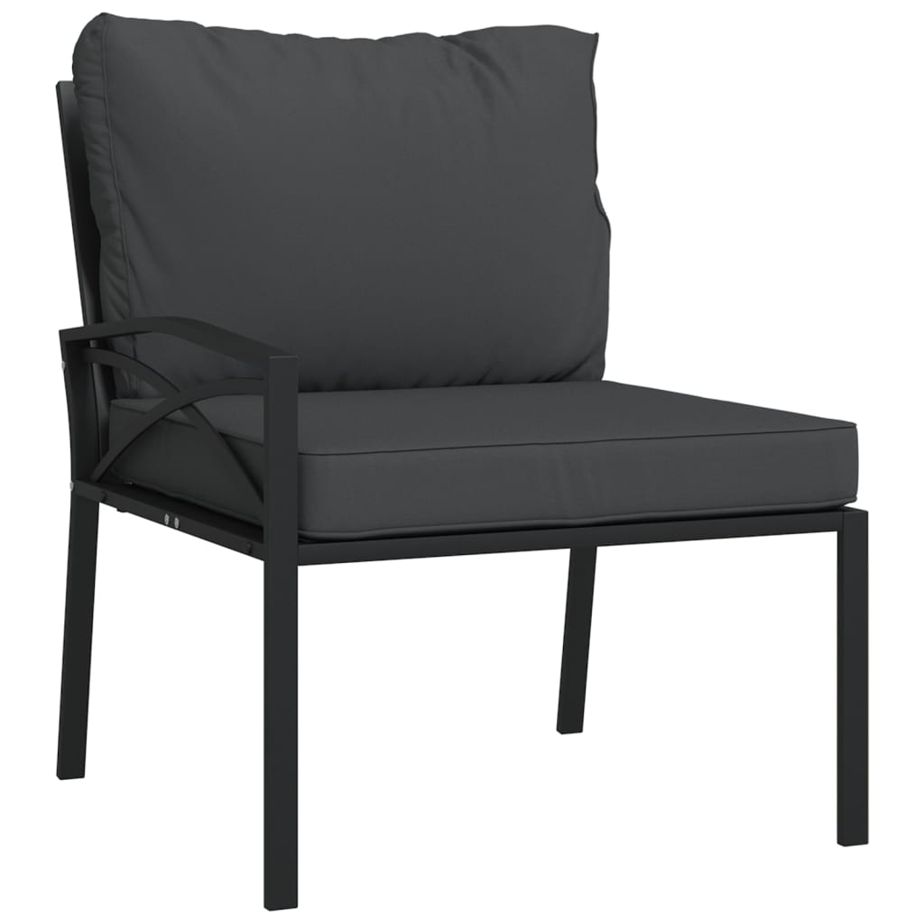 Garden Chairs with Grey Cushions 2 pcs 62x75x79 cm Steel