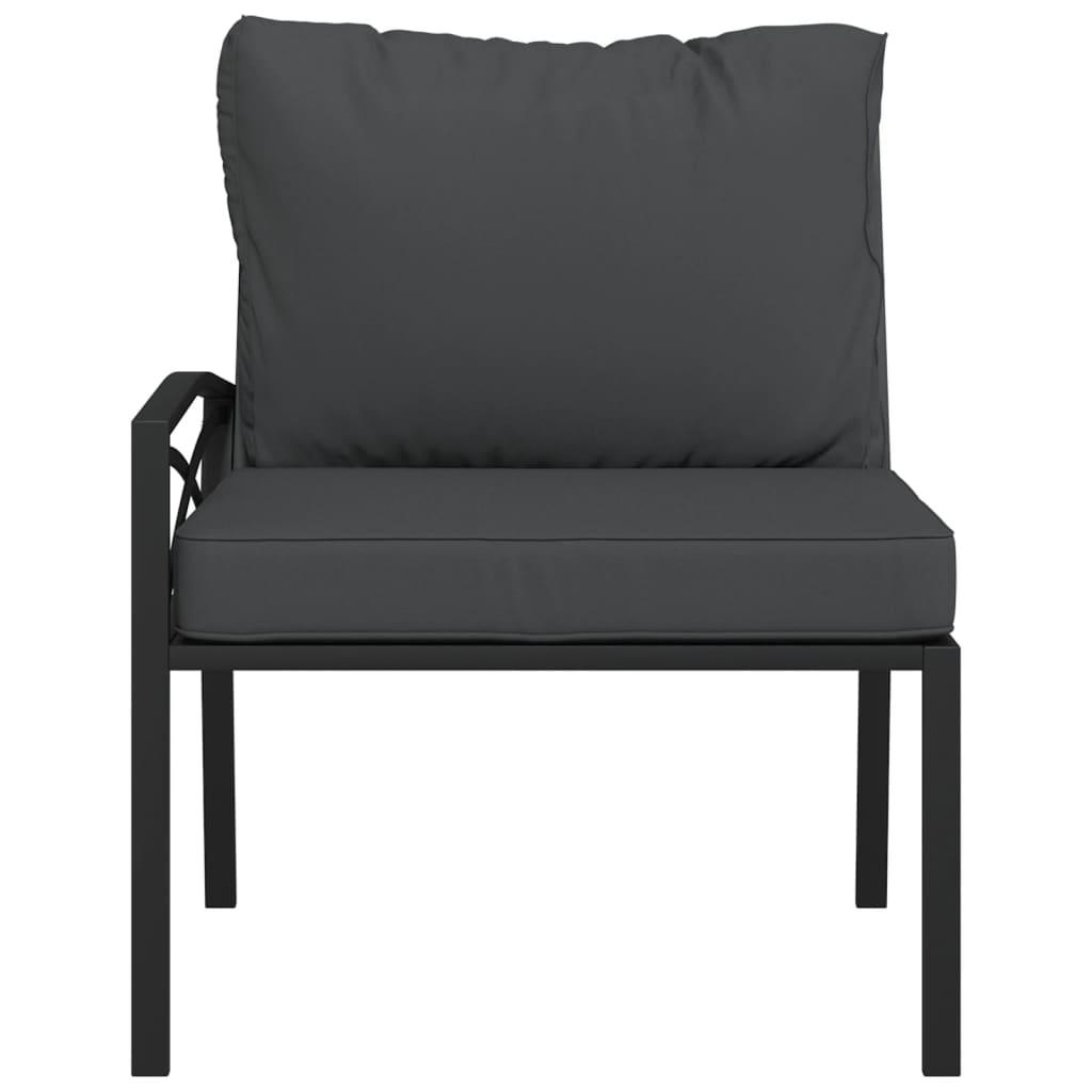 Garden Chairs with Grey Cushions 2 pcs 62x75x79 cm Steel