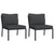 Garden Chairs with Grey Cushions 2 pcs 60x74x79 cm Steel