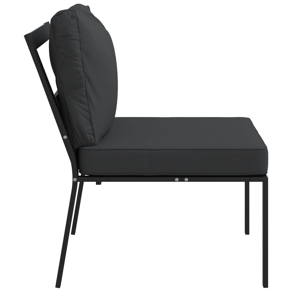 Garden Chairs with Grey Cushions 2 pcs 60x74x79 cm Steel