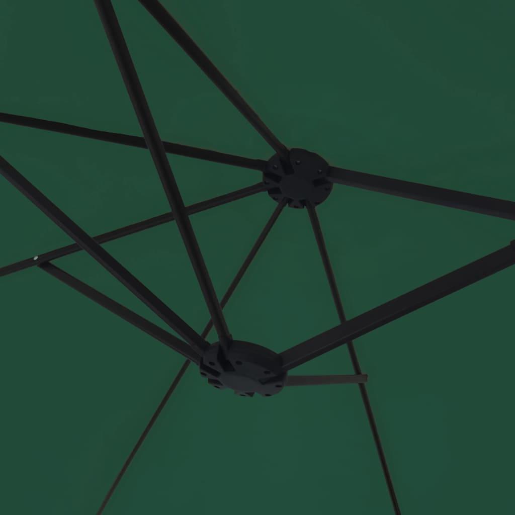 Double-Head Garden Parasol with LEDs Green 449x265 cm
