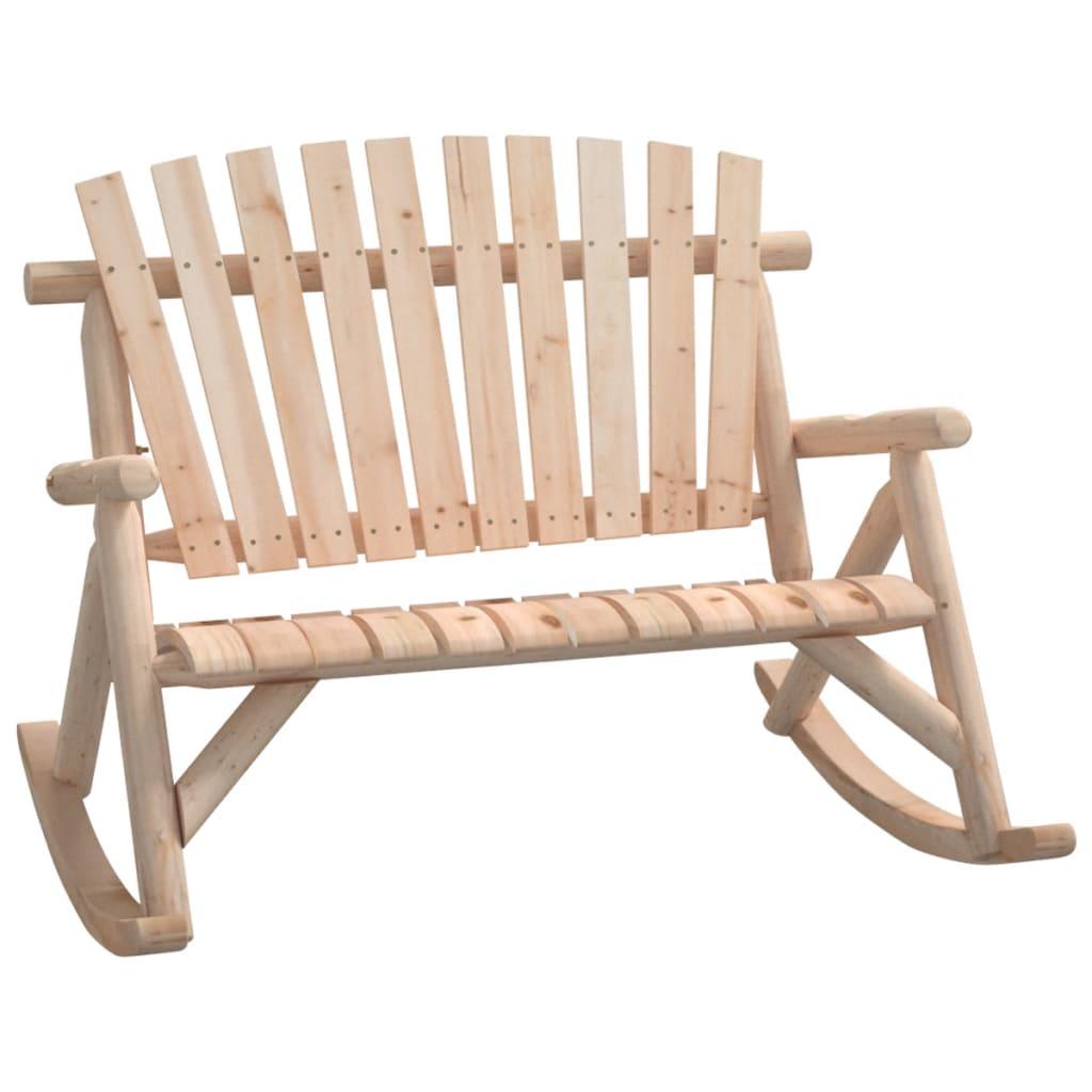 2-Seater Garden Rocking Bench 123x96x102 cm Solid Wood Spruce