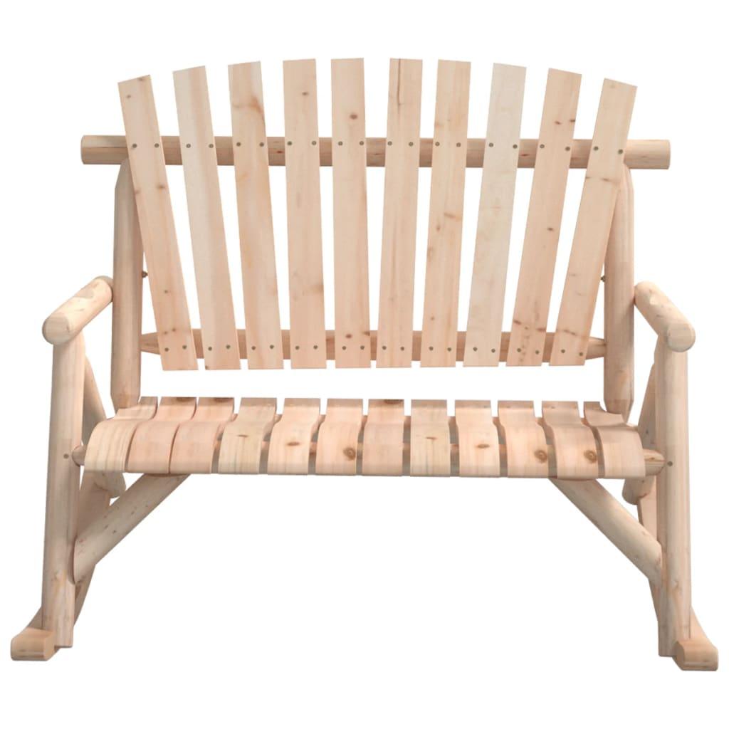 2-Seater Garden Rocking Bench 123x96x102 cm Solid Wood Spruce