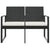 2-Seater Garden Bench with Cushions Black PP Rattan