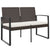 2-Seater Garden Bench with Cushions Brown PP Rattan