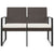 2-Seater Garden Bench with Cushions Brown PP Rattan