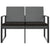 2-Seater Garden Bench with Cushions Dark Grey PP Rattan